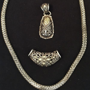 John Hardy 18" necklace with two enhancers